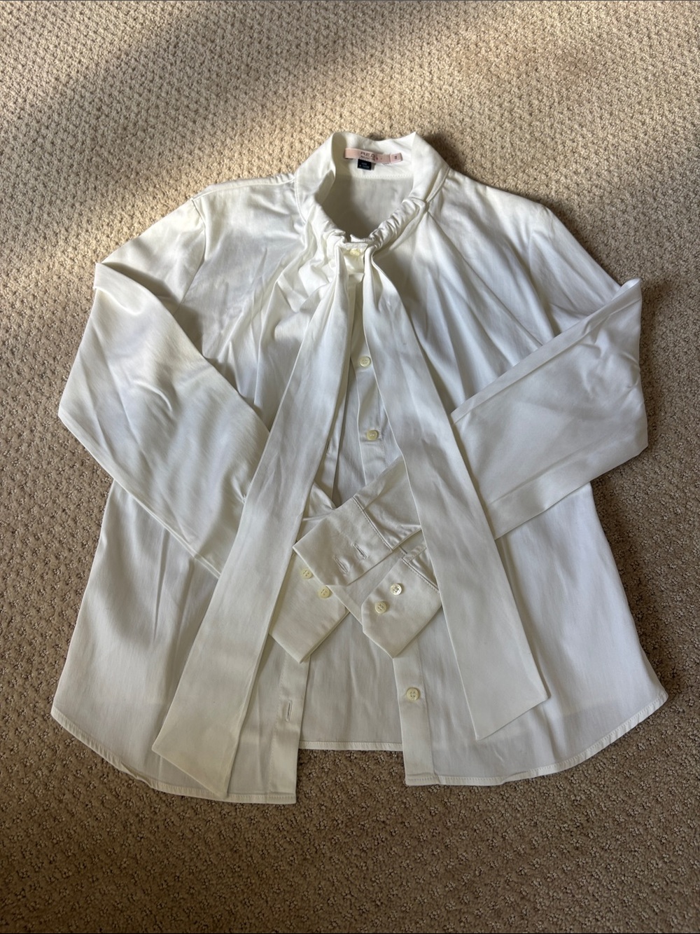 RED Valentino Cream Tie-Neck Blouse